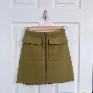 Missguided Military Style Pocket A-line Mini Skirt in Olive Green